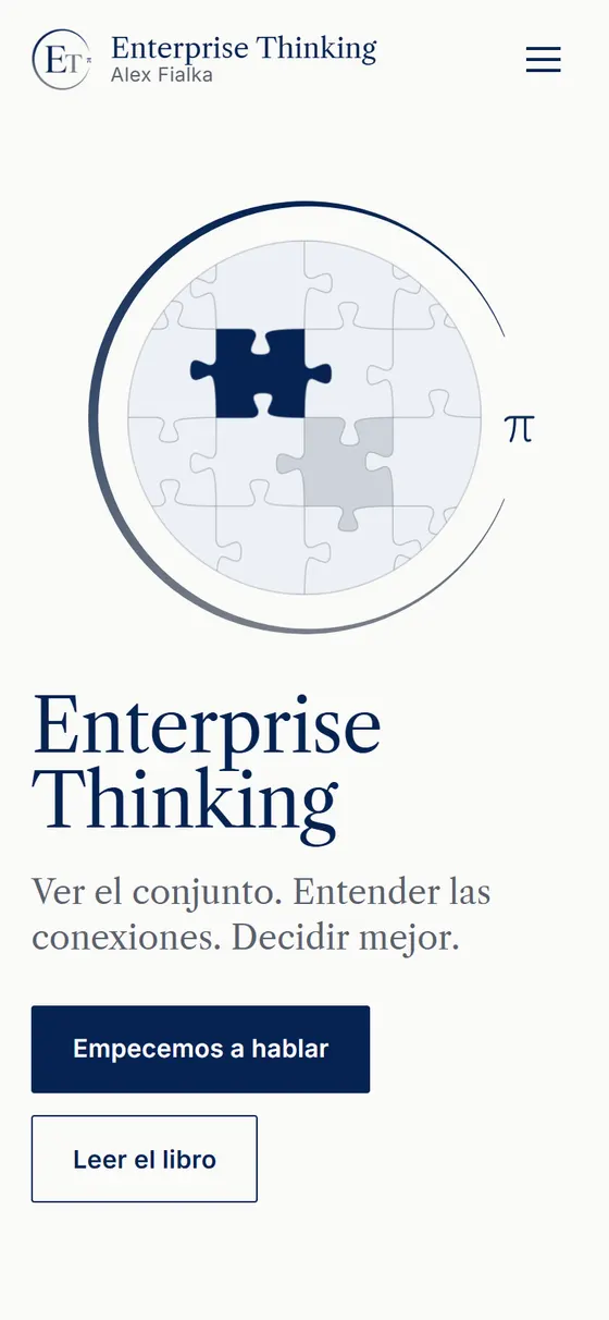 La web de Enterprise Thinking en el móvil